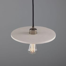 Bog Oak Organic Ceramic Disc Pendant Light, Matte White Striped (Option: MatteWhiteStriped, Material: AntiqueSilver)