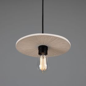 Bog Oak Organic Ceramic Disc Pendant Light, Matte White Striped (Option: MatteWhiteStriped, Material: MatteBlack)