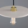 Bog Oak Organic Ceramic Disc Pendant Light, Matte White Striped