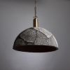 Kauri Organic Ceramic Dome Pendant Light 14.6", Black Clay