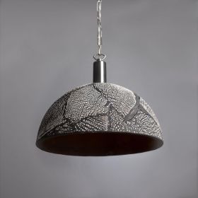 Kauri Organic Ceramic Dome Pendant Light 14.6", Black Clay (Option: BlackClay, Material: AntiqueSilver)