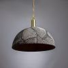 Kauri Organic Ceramic Dome Pendant Light 14.6", Black Clay