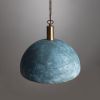 Kauri Organic Ceramic Dome Pendant Light 14.6", Blue Earth