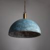 Kauri Organic Ceramic Dome Pendant Light 14.6", Blue Earth