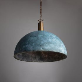 Kauri Organic Ceramic Dome Pendant Light 14.6", Blue Earth (Option: BlueEarth, Material: AntiqueBrass)