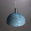 Kauri Organic Ceramic Dome Pendant Light 14.6", Blue Earth