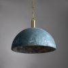 Kauri Organic Ceramic Dome Pendant Light 14.6", Blue Earth