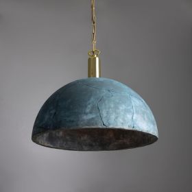 Kauri Organic Ceramic Dome Pendant Light 14.6", Blue Earth (Option: BlueEarth, Material: PolishedBrass)