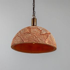 Kauri Organic Ceramic Dome Pendant Light 14.6", Red Iron (Option: RedIron, Material: AntiqueBrass)