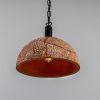 Kauri Organic Ceramic Dome Pendant Light 14.6", Red Iron