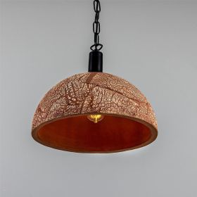 Kauri Organic Ceramic Dome Pendant Light 14.6", Red Iron (Option: RedIron, Material: MattBlack)