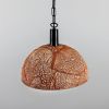 Kauri Organic Ceramic Dome Pendant Light 14.6", Red Iron