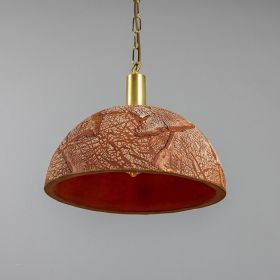 Kauri Organic Ceramic Dome Pendant Light 14.6", Red Iron (Option: RedIron, Material: PolishedBrass)