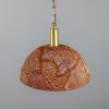 Kauri Organic Ceramic Dome Pendant Light 14.6", Red Iron