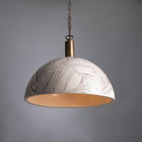 Kauri Marbled Ceramic Dome Pendant Light 14.6" (Option: Marbled, Material: AntiqueBrass)