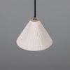 Tilia Organic Ceramic Cone Pendant Light 9.5", Matte White Striped