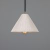 Tilia Organic Ceramic Cone Pendant Light 9.5", Matte White Striped