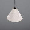 Tilia Organic Ceramic Cone Pendant Light 9.5", Matte White Striped