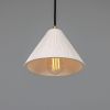 Tilia Organic Ceramic Cone Pendant Light 9.5", Matte White Striped