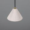 Tilia Organic Ceramic Cone Pendant Light 9.5", Matte White Striped