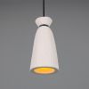 Pando Organic Ceramic Pendant Light 5.5", Matte White Striped