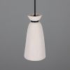 Pando Organic Ceramic Pendant Light 5.5", Matte White Striped