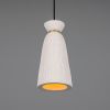 Pando Organic Ceramic Pendant Light 5.5", Matte White Striped