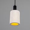 Senna Organic Ceramic Cylinder Pendant Light 4.7", Matte White Striped