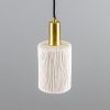 Senna Organic Ceramic Cylinder Pendant Light 4.7", Matte White Striped