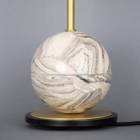 Zapp Marbled Ceramic Glass Ball Table Lamp (Option: SatinBrass, Material: Clear)