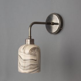 Osier Marbled Ceramic Wall Sconce (Option: Marbled, Material: AntiqueSilver)