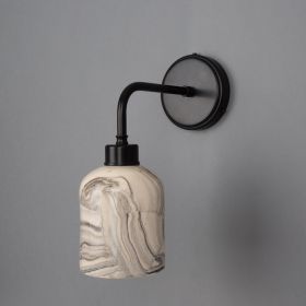 Osier Marbled Ceramic Wall Sconce (Option: Marbled, Material: MattBlack)