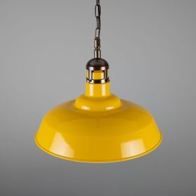 Matlock Large Vintage Factory Brass Pendant Light 19.7" (Option: AntiqueBrass, Material: HoneyYellow)