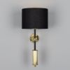 Gorey Contemporary Brass Wall Sconce with Drum Fabric Shade