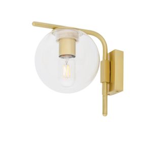 Madison Contemporary Globe Wall Sconce 6.7" (Option: SatinBrass, Material: ClearGlass)