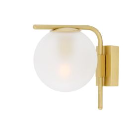 Madison Contemporary Globe Wall Sconce 6.7" (Option: SatinBrass, Material: FrostedGlass)