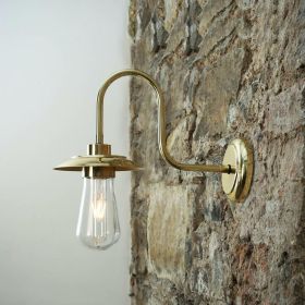 Ren Brass Swan Neck Wall Sconce IP65 (Option: PolishedBrass, Material: ClearGlass)